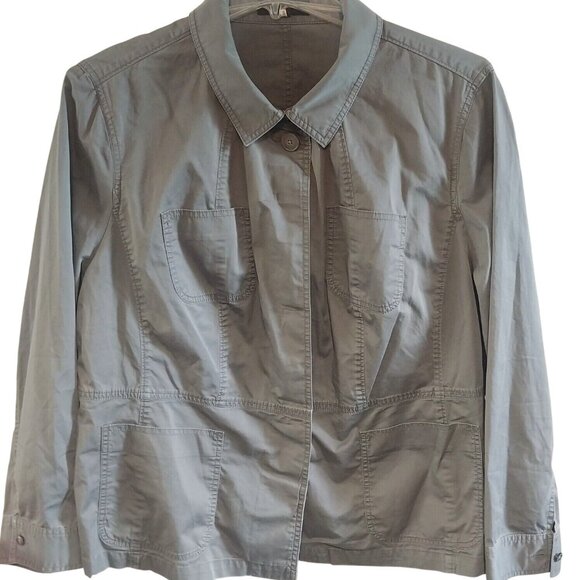 Talbots Womens Gray Button-Up Jacket Size 20W Classic - Picture 1 of 5